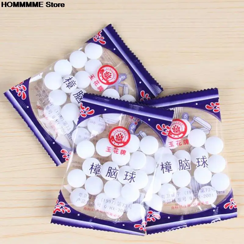 20pcs/bag Natural Mothballs Anti-mold Moth Repellent Camphor Ball Pest Control Wardrobe | Дом и сад