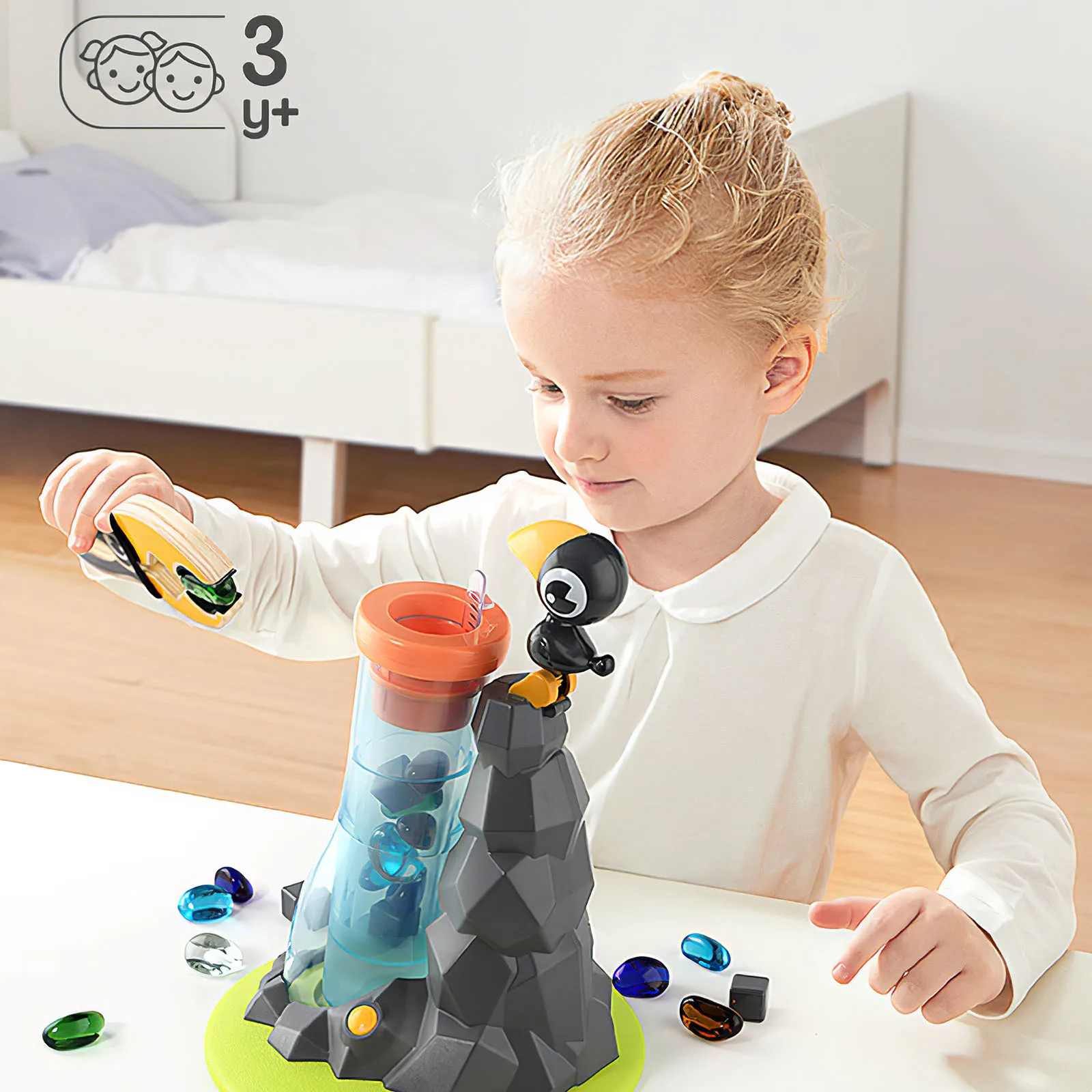 

Crow Drink Water Stack Toy Educational Interesting Multiple Colorful Stones Crow Clip Sound Effect For Aged 3 Years Children