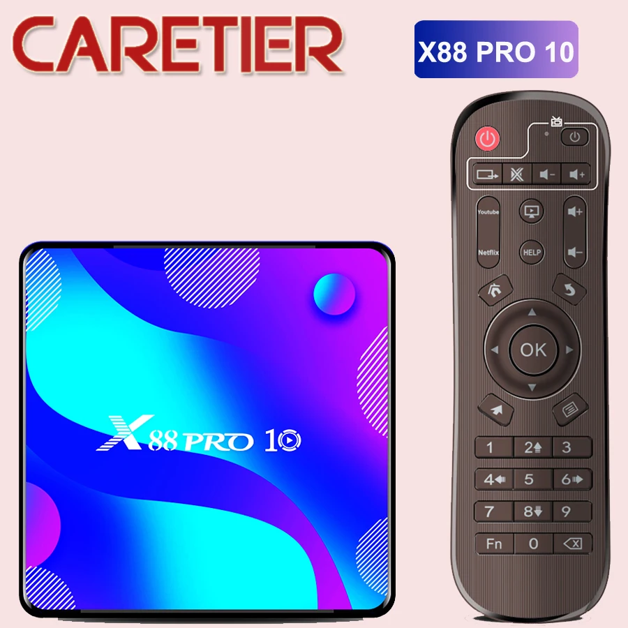 

ТВ-приставка X88 PRO 10, Android 10,0, 4 + 64 ГБ, 8K HD, 2,4/5 ГГц, Wi-Fi