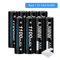 8pcs aaa battery 1 2v ni mh aaa rechargeable batteries 1100mah 3a aaa flashlight battery with 2aaaaa battery holder