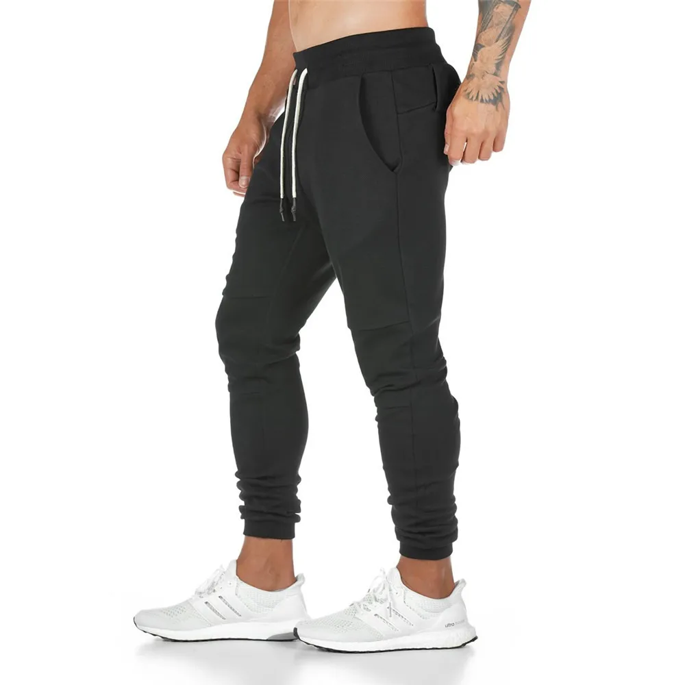 

Men Casual Pants Joggers Sweatpants Solid Color Gyms Clothes Fitness Workout Sportswear Trousers 2021 New Streetwear Track Pants