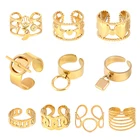 Широкое кольцо в стиле панк, круглые геометрические открытые кольца на палец, кольца для женщин, кольцо из нержавеющей стали, ювелирные изделия, оптовая продажа, подарок