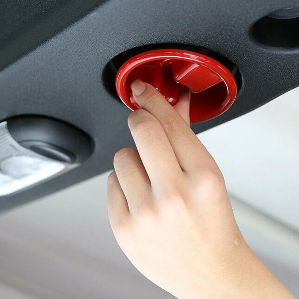 

2pcs Knob botton cover Red Decoration Parts For Jeep Wrangler JK 07-17