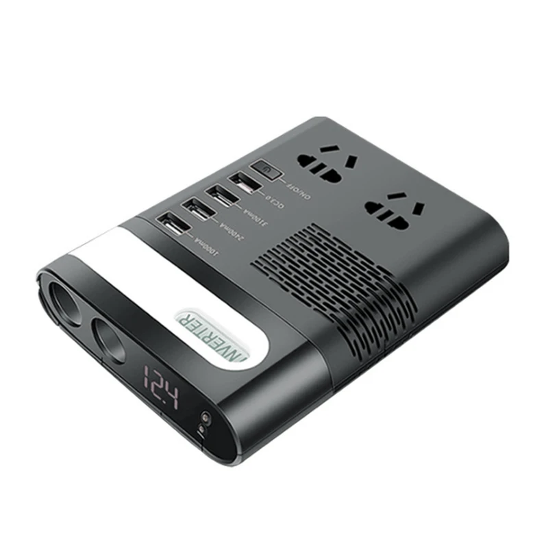 

Multifunctional Car Inverter 12V/24V To 220V Power Converter Mini Car Car Mobile Phone Charger USB Smart Shunt QC3.0 Charging