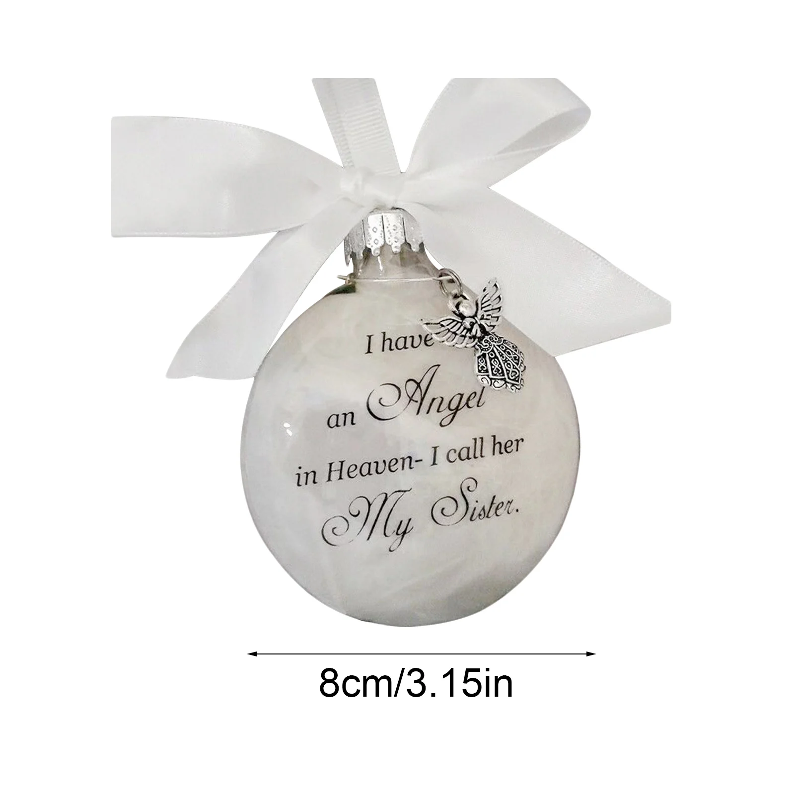 

Christmas Ornament Feather Ball Angel In Heaven Decor Memorial Ornament Durable Father /Mom/sister/brother Memorial Ornament