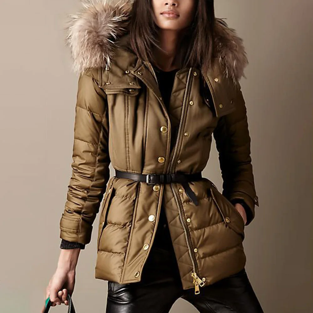 

Зимняя одежда, женские теплые куртки на хлопковом наполнителе с мехом, офисные женские парки с наполнителем, пуховик, куртка, молодежная мод...