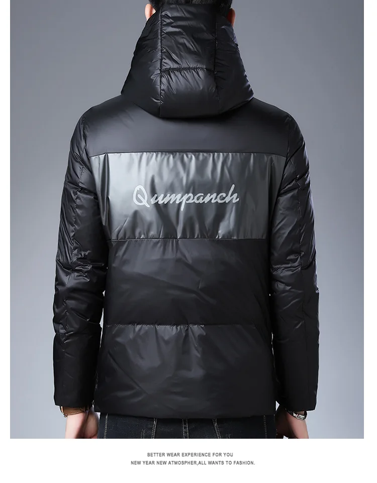 

Men's 90% Garment White Duck Hooded Outdoor Wind Coat Cold-proof, Handsome and Warm Down Men Winter Puffer Jacket