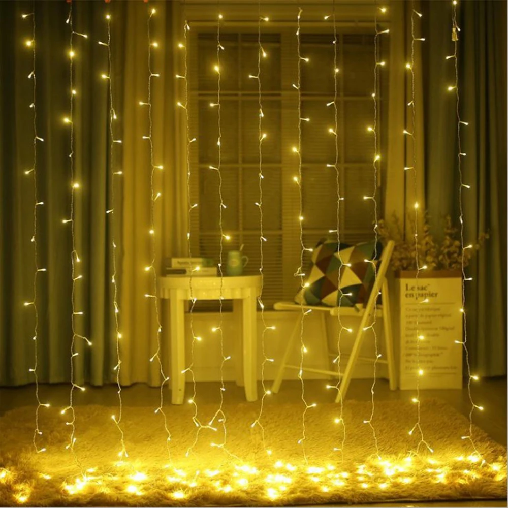 

3x2/4x2 Remote Control Icicle Curtain Fairy Lights Christmas Lights LED String Lights Garland Party Garden Street Wedding Decor