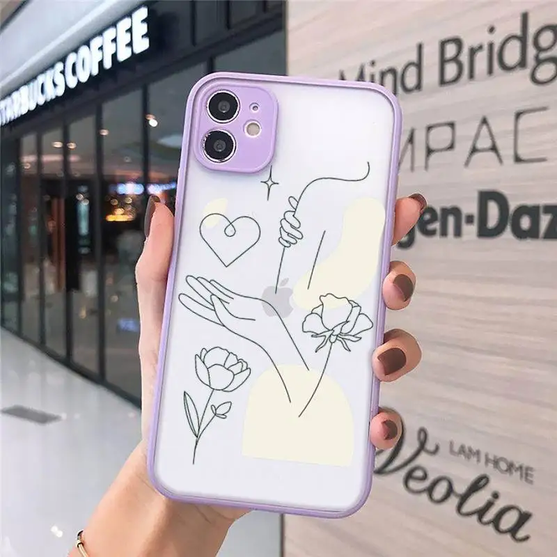 

Abstract line art design pattern Phone Cases matte transparent For iphone 7 8 11 12 plus mini x xs xr pro max cover