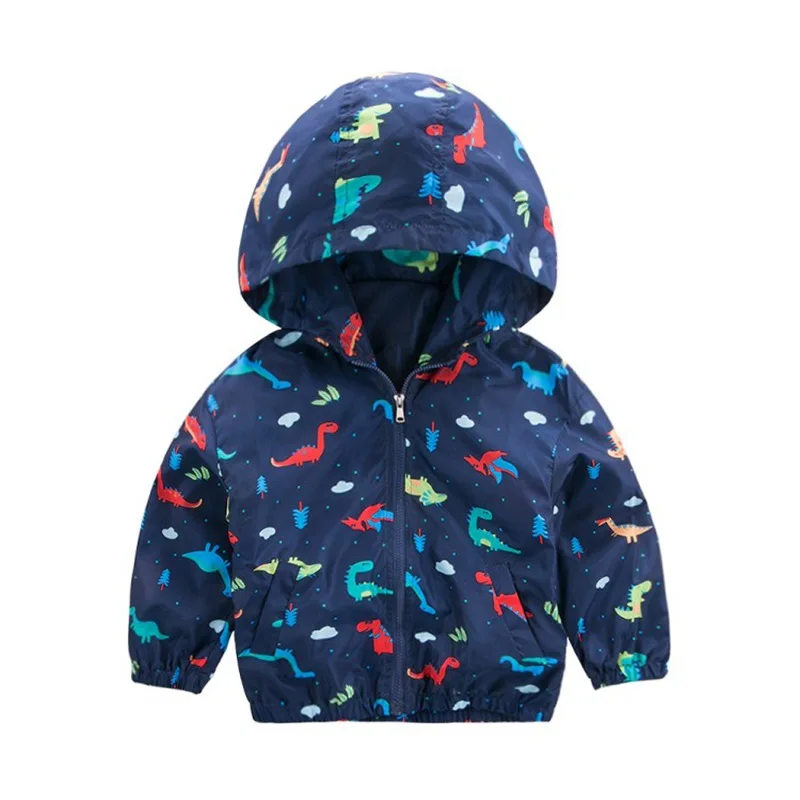 

ZWY325 Boys Jacket Spring Autumn Outwear Cartoon Dinosaur Outerwear & Coats For Children Girls Boys Clothing Kids Clothes