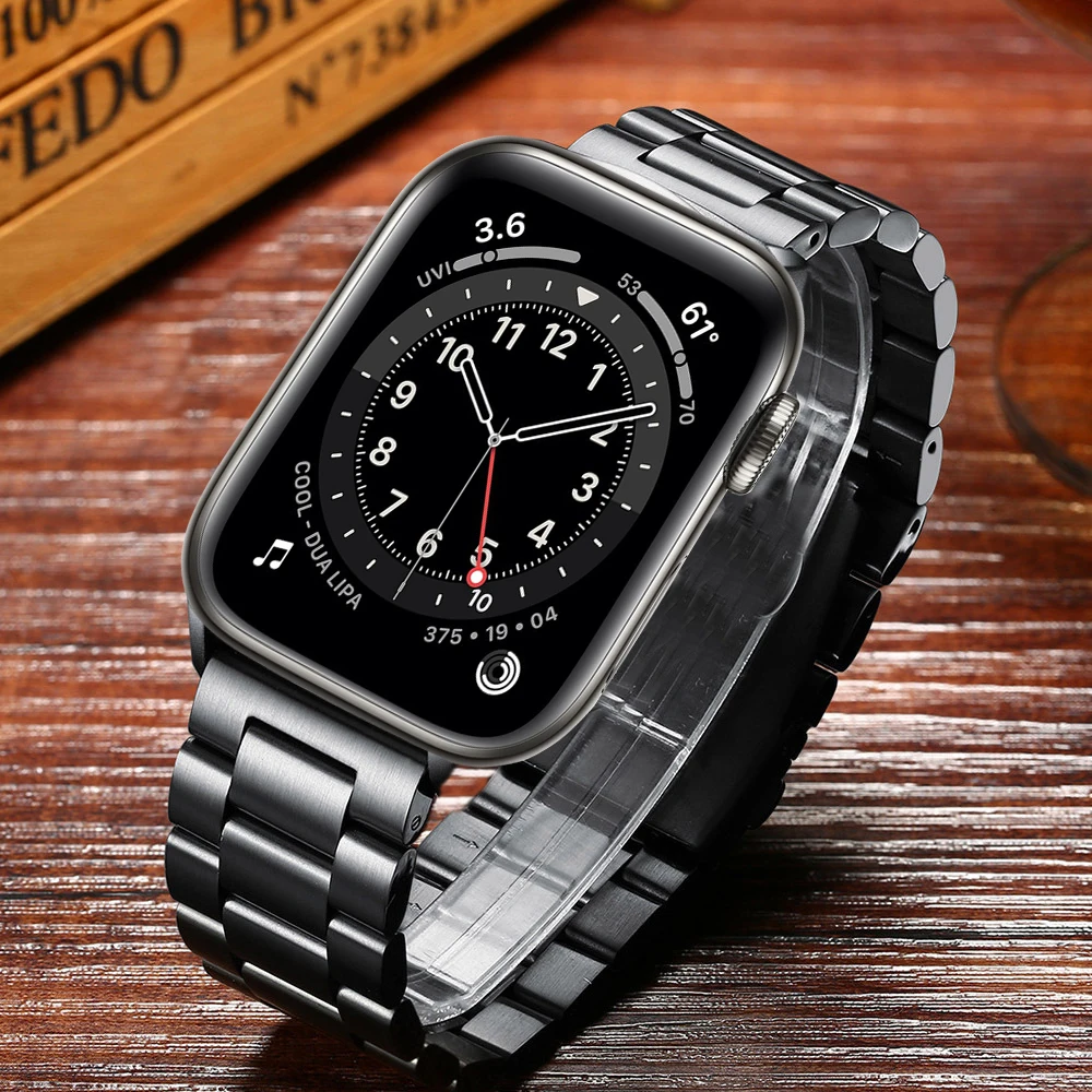 

Ремешок correa для apple watch band 44 мм 40 мм series 6 5 4 se, металлический браслет из нержавеющей стали для iwatch bands 3 42 мм 38 мм, браслет