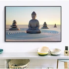 Холст для декора спальни, абстрактный принт Hotoke Буддизм Будда дзен камень и Лотос, картина, картина, Декор