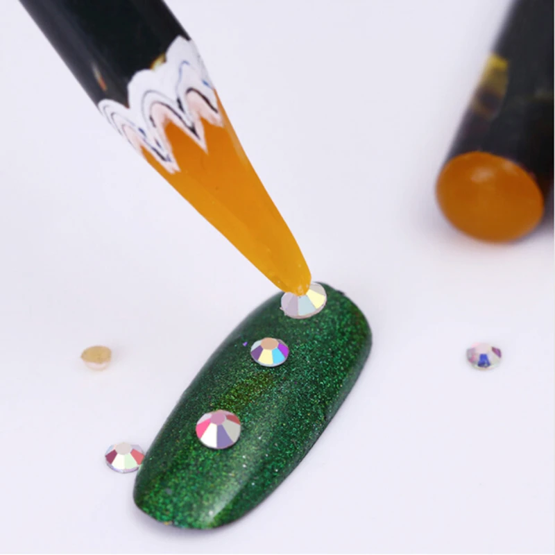 1Pc Nail Easily Picking Up Rhinestone Picker Wax Pen Manicure Dotting Tool Random Color | Красота и здоровье