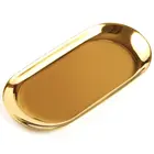 ABSF металлический поднос для хранения Золотой овальной точечной фруктовой пластины маленькие предметы ювелирных изделий Дисплей Поднос зеркало