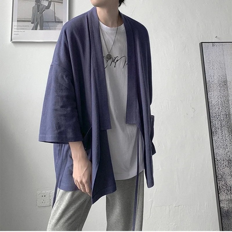 Модный Свободный кардиган в китайском стиле для мужчин пальто верхняя одежда