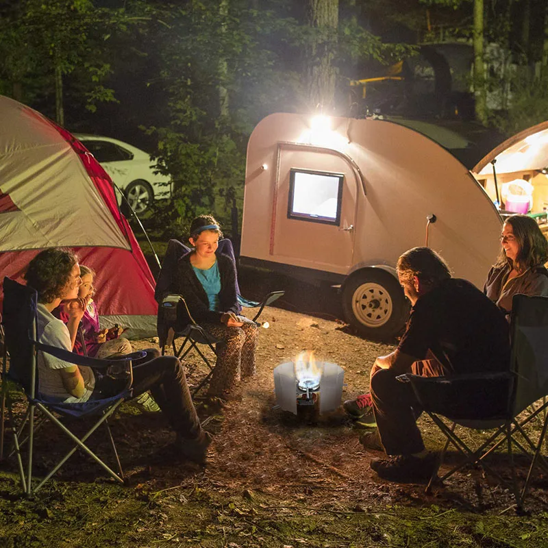 Портативная Складная газовая плита из нержавеющей стали с коробкой сплит