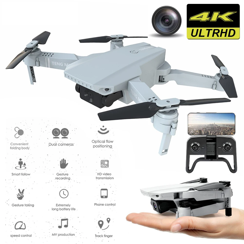 

KF609 2.4GHz Remote Control Mini Drone 6-Axis 4-CH Quadcopter 720P/4K Single/Dual-Camera Support WiFi Gesture Photo