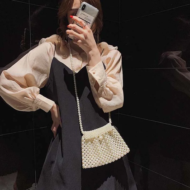 6PCS / LOT Cheap Pearl Mini Messenger Bags Retro Vintage Crossbody Girls Purses Wallets | Багаж и сумки