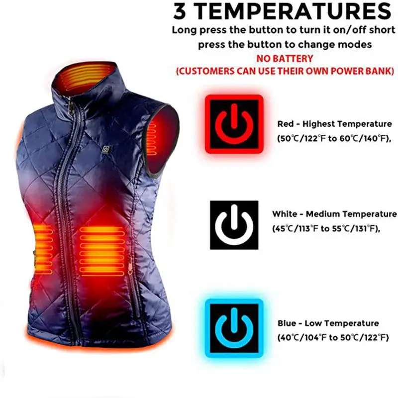 Women Heating Vest Autumn and Winter Cotton USB Infrared Electric suit Flexible Thermal Warm Jacket | Женская одежда