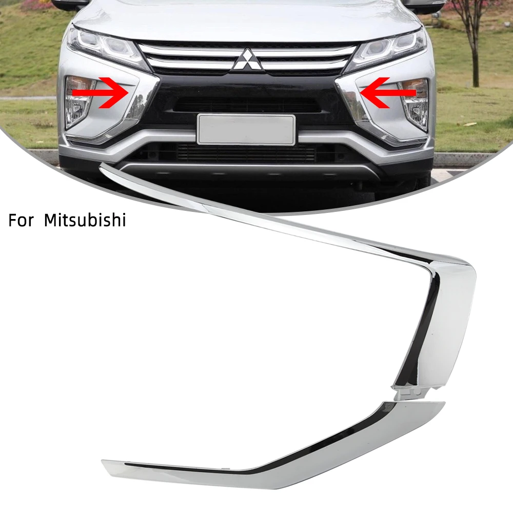Front Bumper Chrome Trim for Mitsubishi Eclipse Cross 2018-2021 Molding Set Chrome Reflector Strip proteciton Fog Light Cover