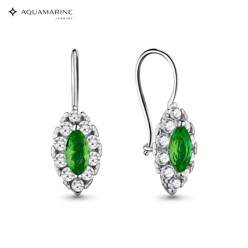 Детские серьги AQUAMARINE с искуственными вставкми фианитами Серебро 925
