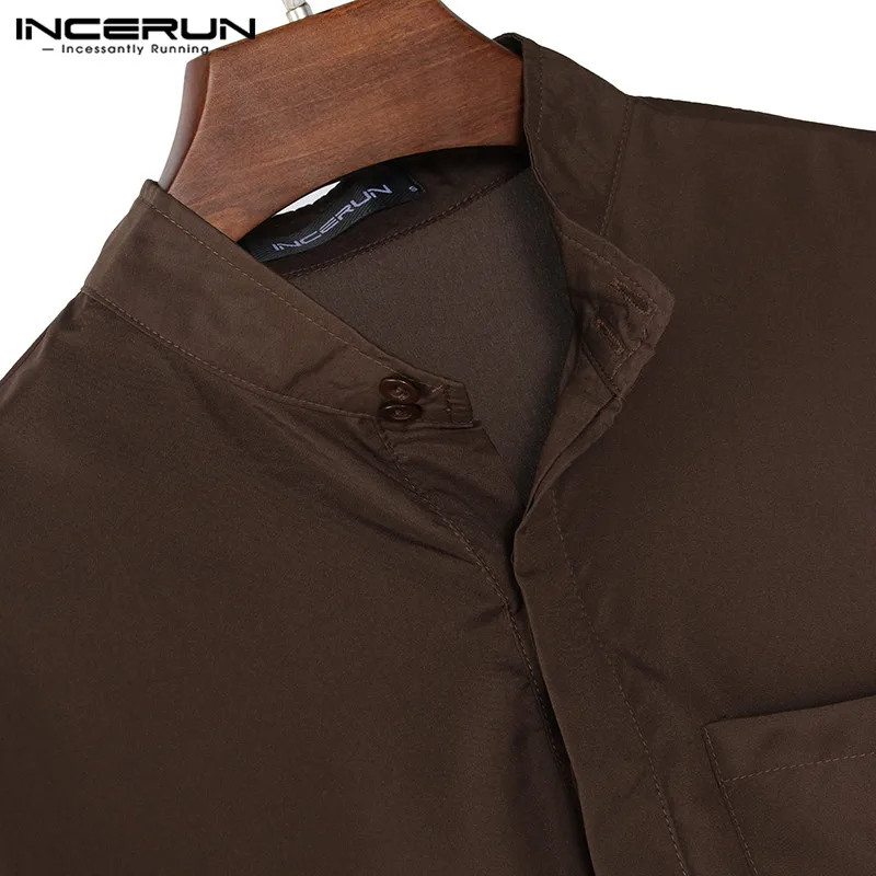 

INCERUN Men Muslim Islamic Kaftan Arab Vintage Long Sleeve Men Thobe Robe Loose Dubai Saudi Arab Kaftan Men Clothing 2021 S-5XL