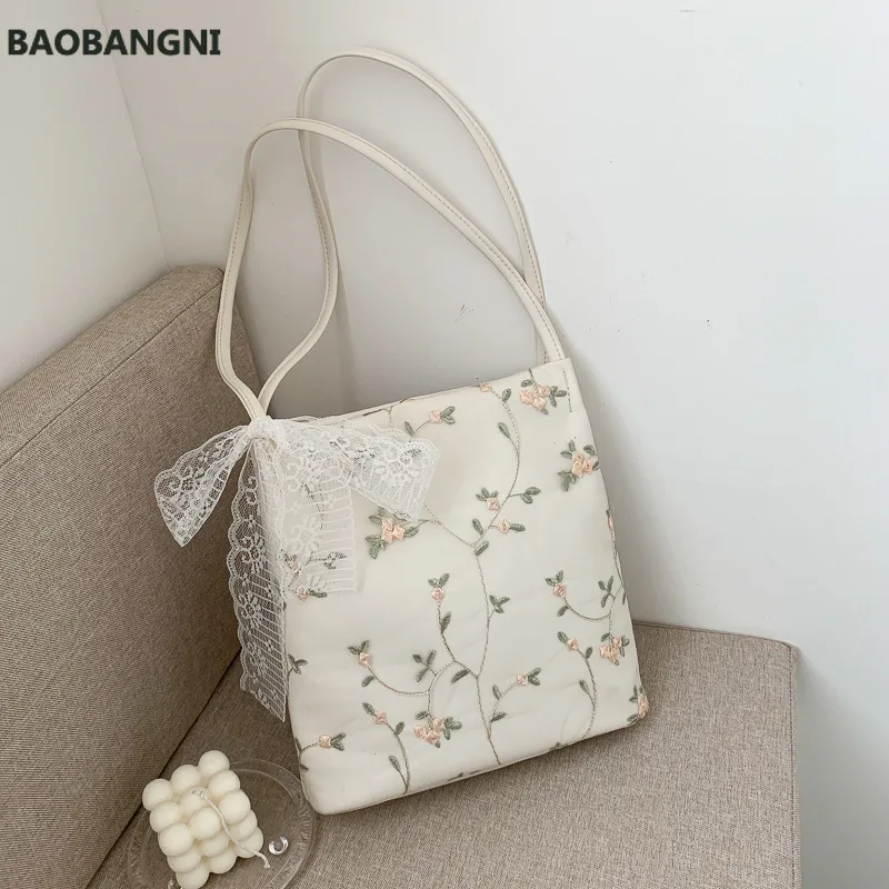 

Женская кружевная сумка из ПУ кожи, с цветочной вышивкой