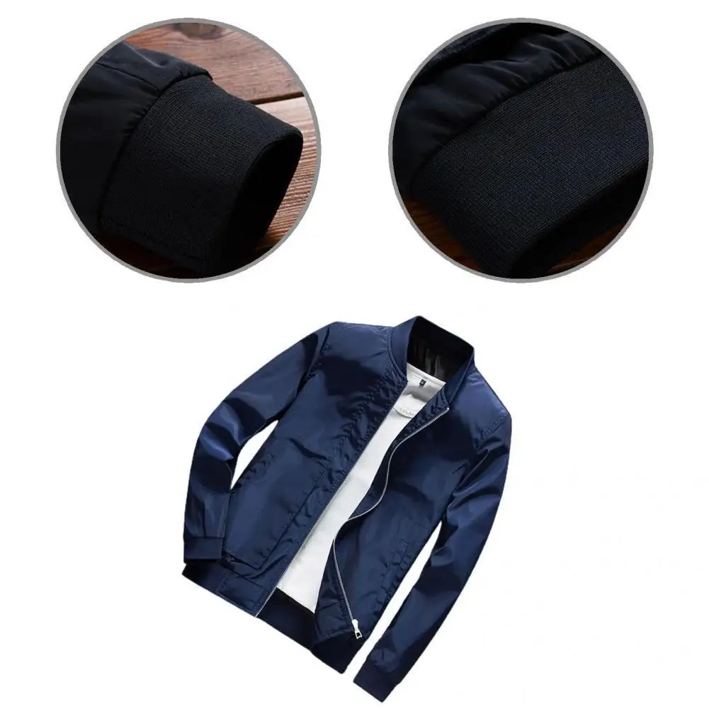 

Polyester Regular Slim Long Sleeve Men Jacket Flexible Bomber Jacket Comfortable for Sport