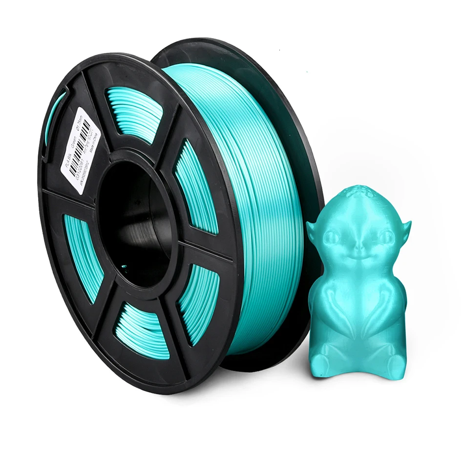 Silk Green SUNLU шелковая Блестящая Серебристая пла нить для 3D-принтера 1,75 мм 1 кг 2 фунта катушка широко совместимая с 3d печатью металлическая серебристая - Цвет: Silk Green