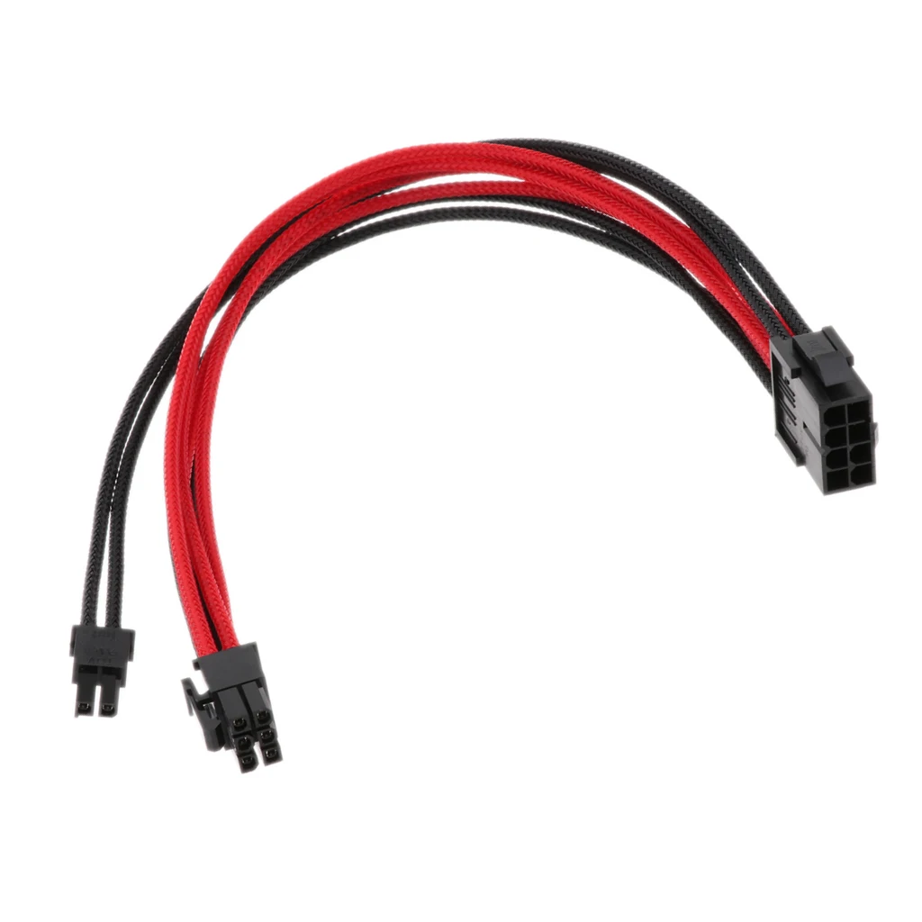 Видеокарта VGA PCI-E до 6 + 2-контактный Удлинительный кабель рукава черный красный 30