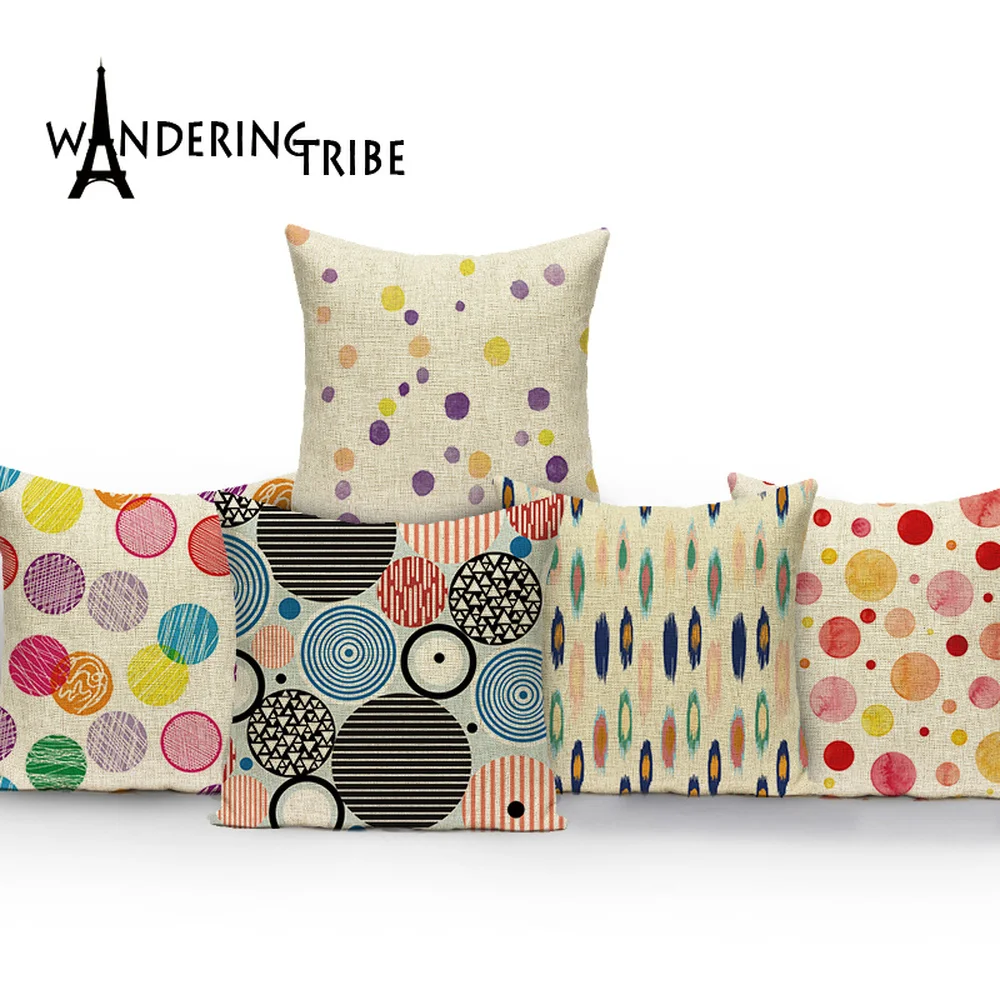 

Mandala Boho Print Cushion Cover Nordic Circle Decorative Pillowcase Pineapple Linen Home Accessories Sofa Pillowcase Almofadas