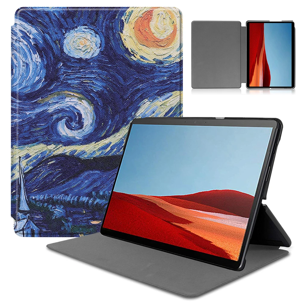 Чехол подставка из искусственной кожи для Microsoft Surface Pro X 2019|Чехлы планшетов и
