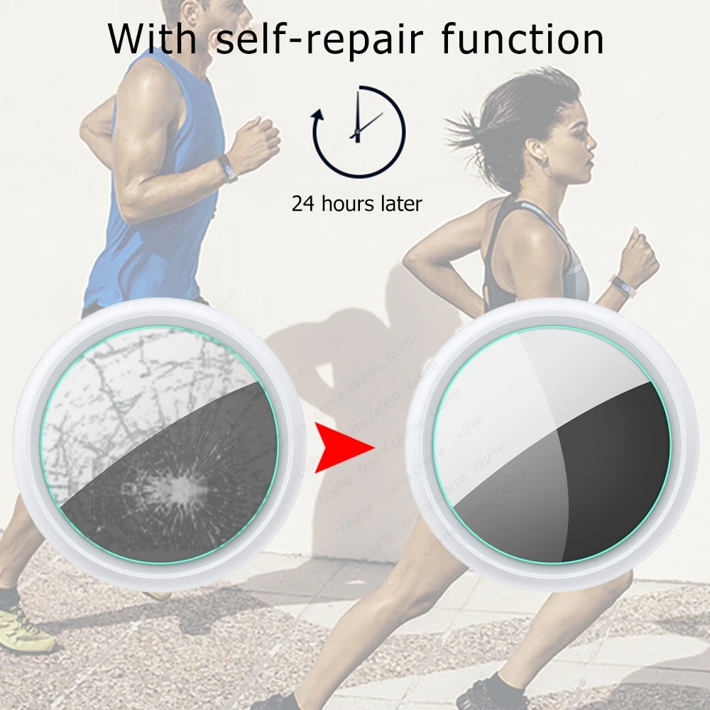 

3/5Sets Curved Full Cover Hydrogel Film For Apple Airtag Locator Tracker Soft Screen Protector Film Not Glass For Air Tags Film