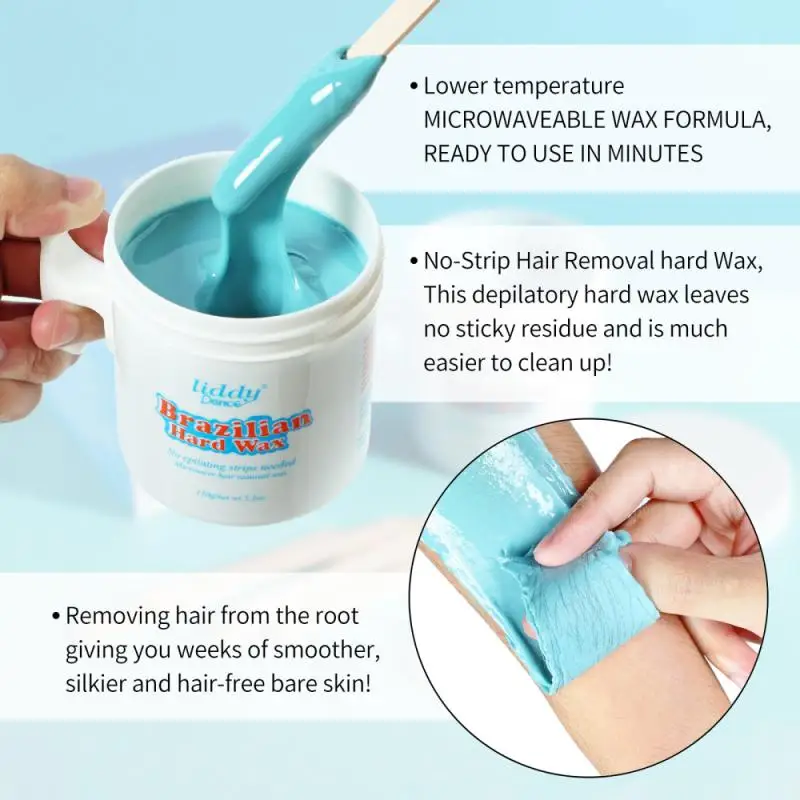 Безбумажный твердый воск крем для удаления волос без полосок микроволновый