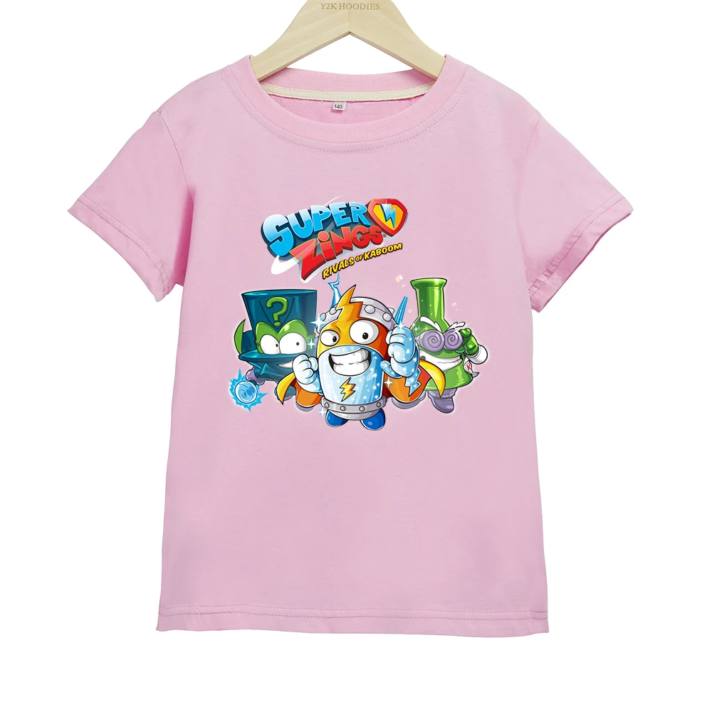 

SUOER ZINGS Cartoon Printed Casual Sports Suit Boys and Girls Summer Short-sleeved T-shirt Kids Summer Clothes COTTON
