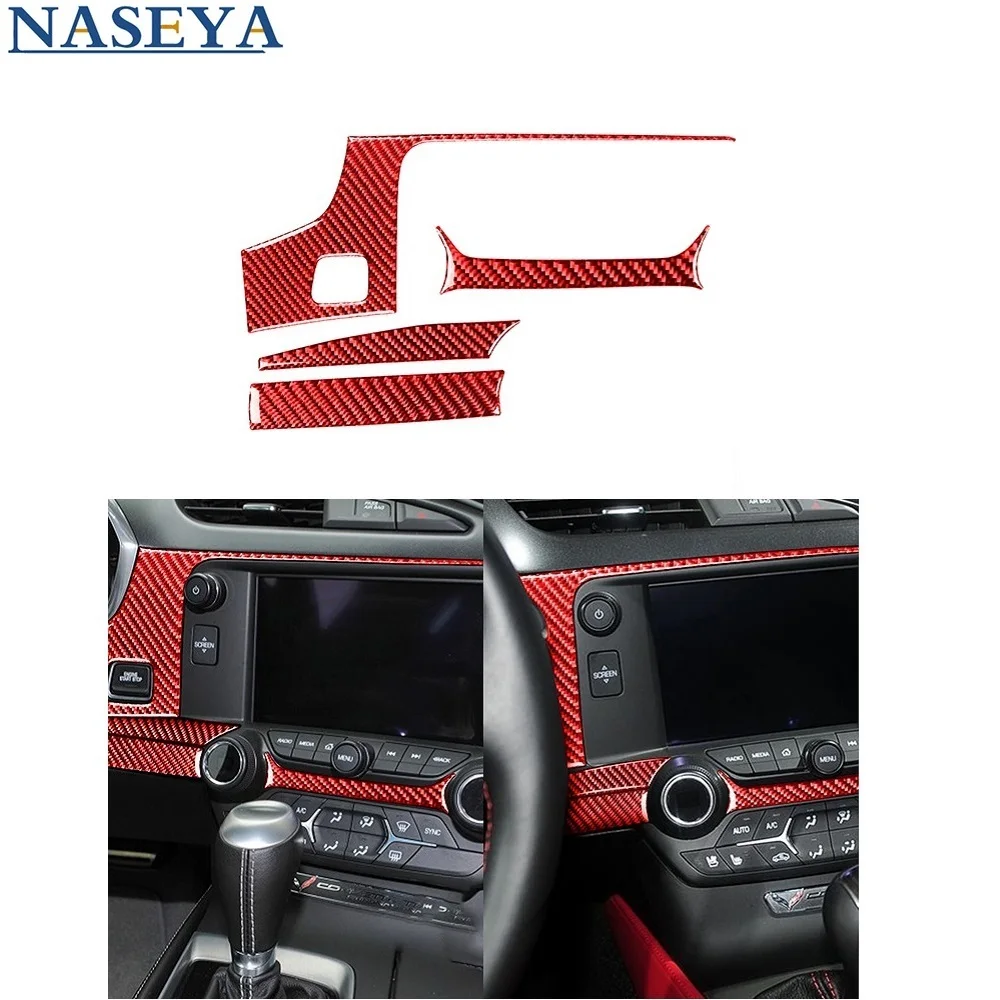 

Автомобильные аксессуары, украшение интерьера, наклейки из углеродного волокна для Chevrolet Corvette C7 2014-2019, центральное управление и навигация