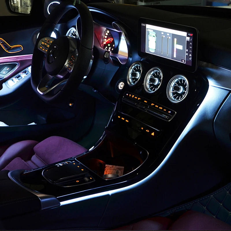 64 цвета светодиодный светильник для Mercedes Benz C class w205 X253 C200L автомобиля с подсветкой