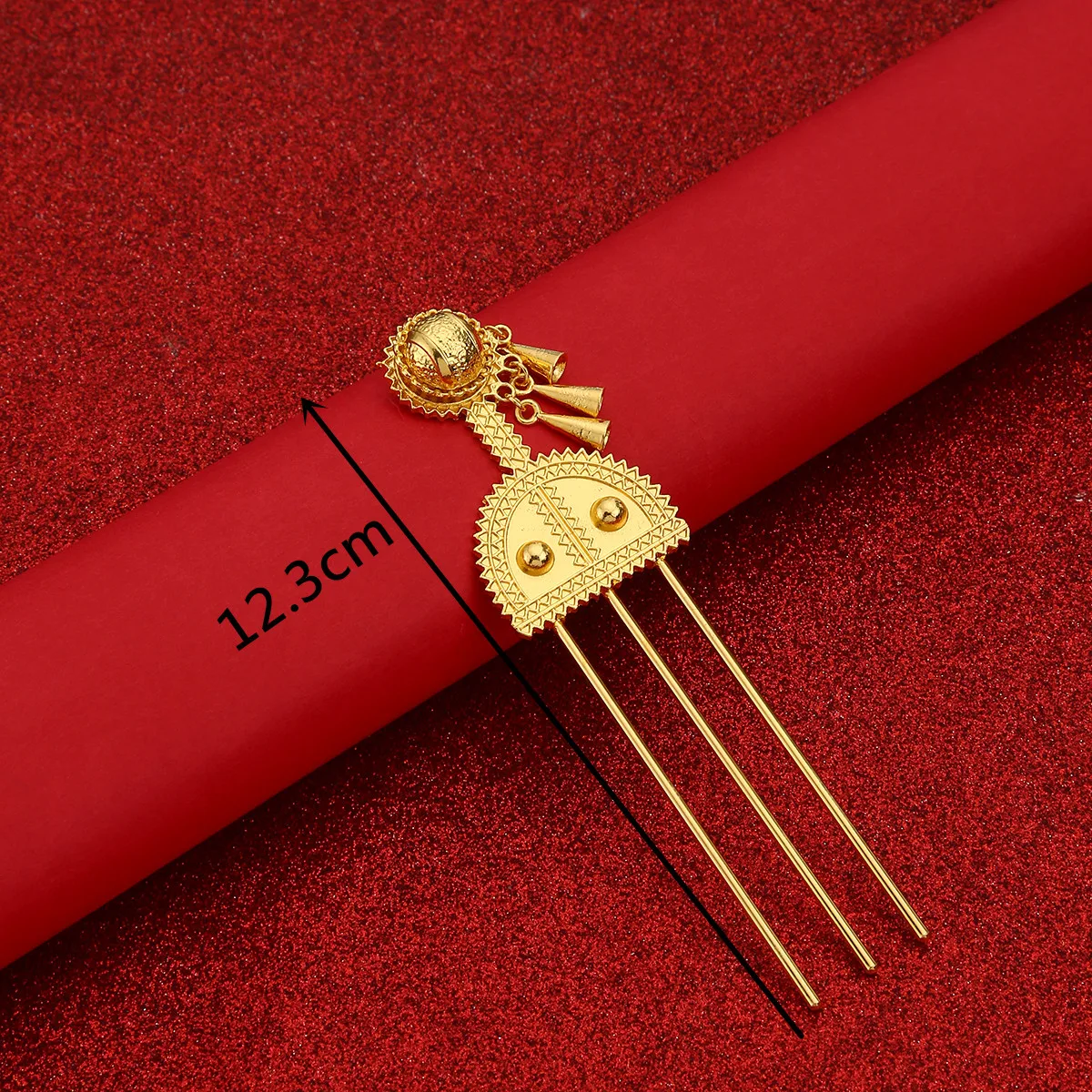 Эфиопское ювелирное изделие в виде заколки золотистого цвета Эфиопский гребень