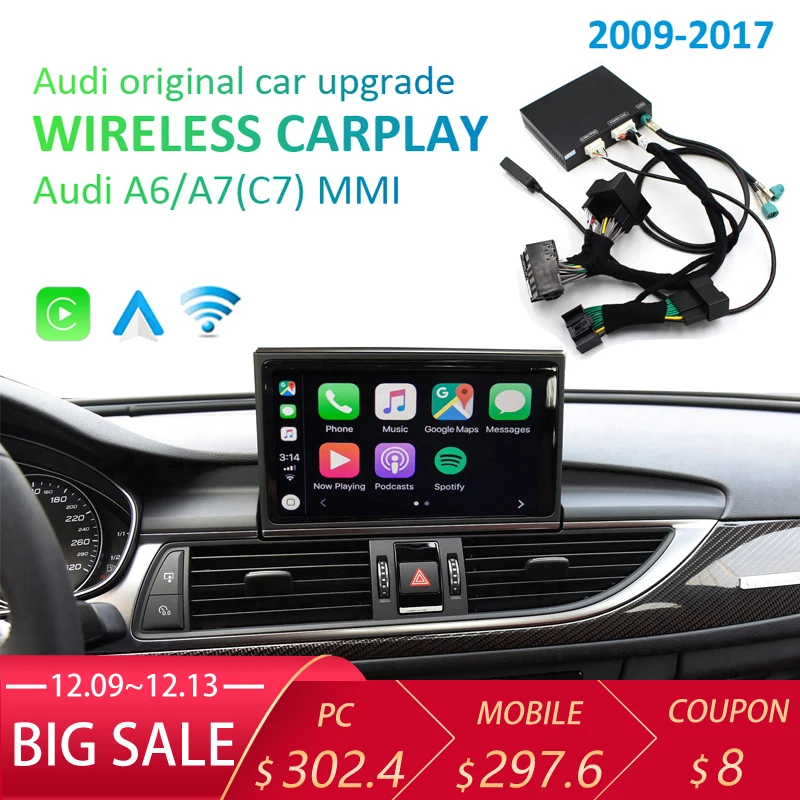 Carlinkit CarPlay Android авто беспроводной декодер для Audi A6 A7(C7) MMI экран обратного изображения комплект модернизации