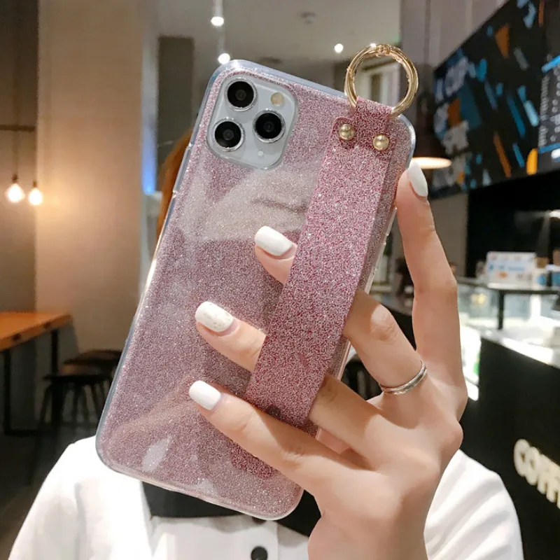 

Fashion Wristband Glitter Phone Case Protective Soft Shell Back Cover Capa For Oneplus Nord 6 6T 7 7t Pro For One Plus 8 8t 5 5T