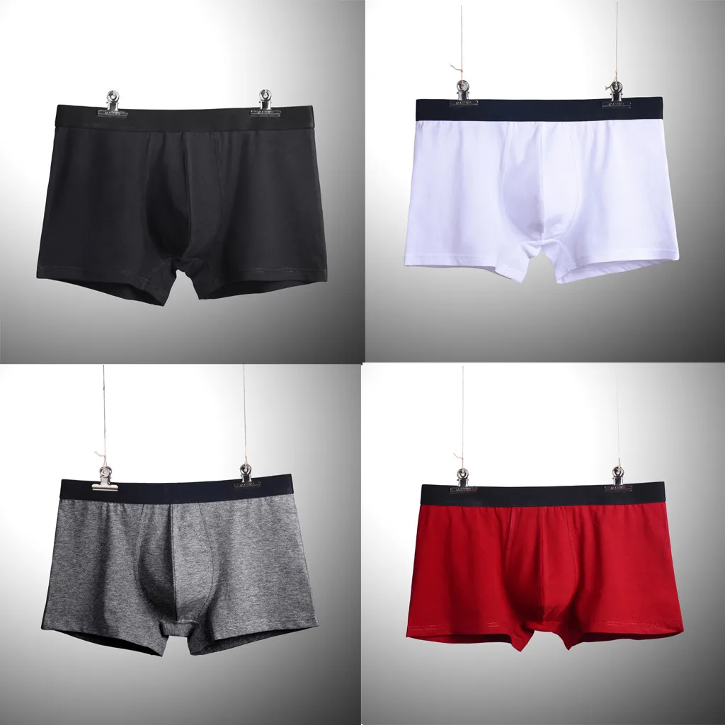 Мужские дышащие трусы-боксеры прочные трусы удобные Однотонные для геев