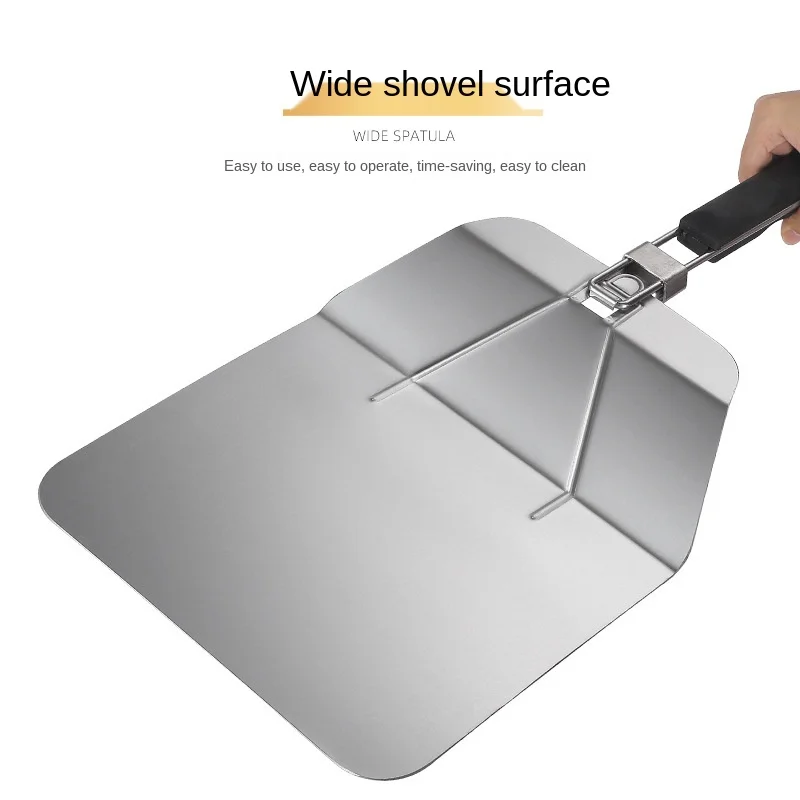 

Durable Stainless Steel Pizza Shovel Pizza Paddle with Folding Handle, Anti-slip Pizza Spatula for Bake Homemade Pizza and Bread