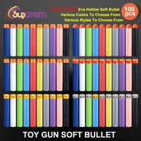 100pcs gun accessories 7 2cm eva hollow soft bullets sucker bullets toy pistol sniper gun accessories toy for boys