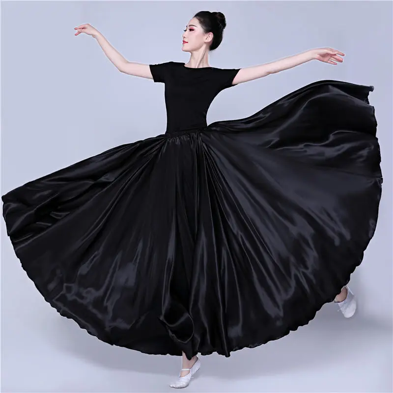 Jupe de danse du ventre en Satin 360 degrés pour femmes  longues jupes de danse gitane  vêtements