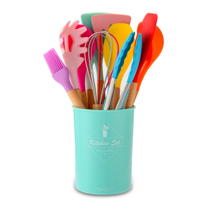 

Colorful Silicone Kitchen Tools Spatula Turner brush egg beater Cooking Utensils kitchen utensils set cooking tools ladle spoon