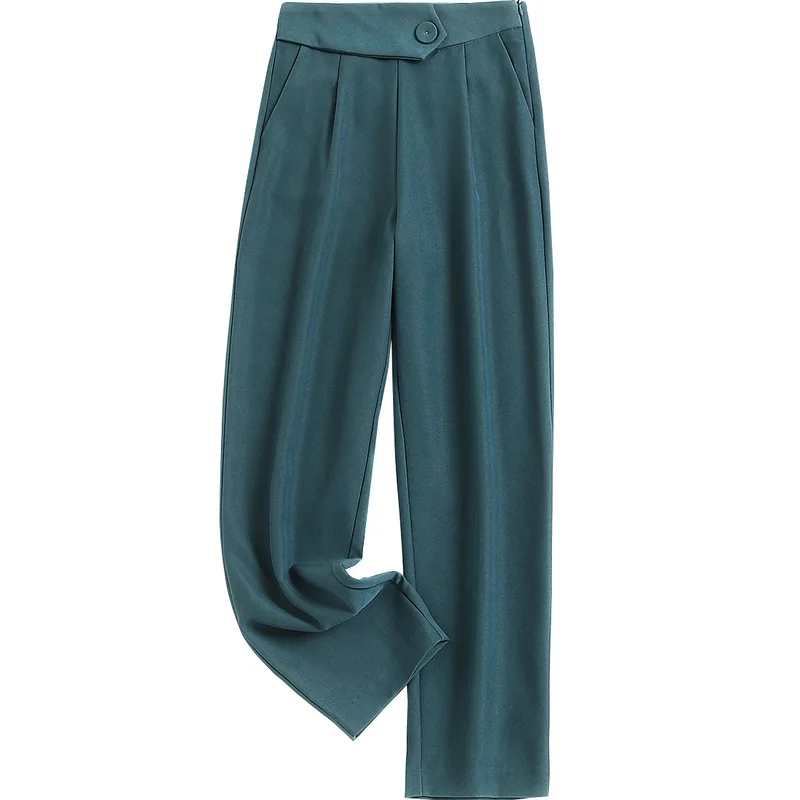 

Fall 2020 Women Ankle-Length Pants Office Lady Pantalones De Mujer Pants for Women Korean Style Zipper Fly High Waist