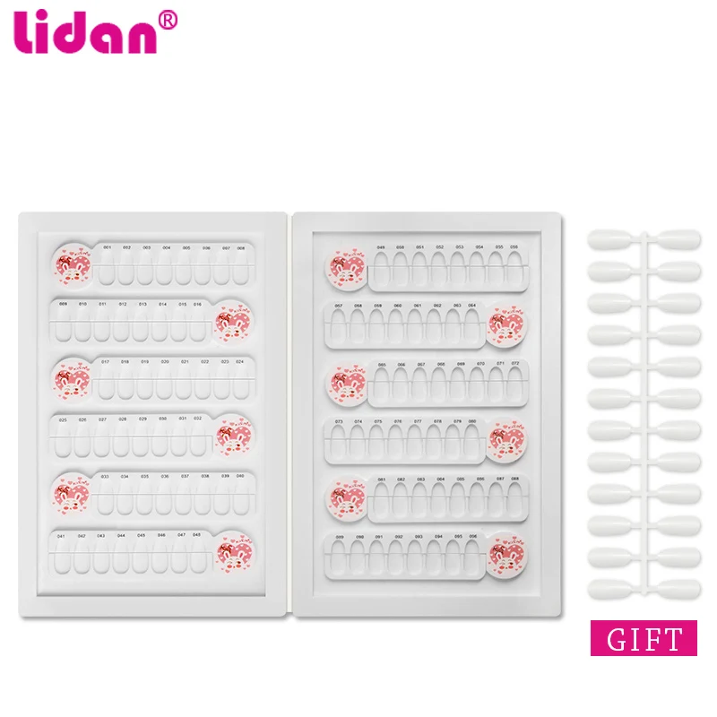 Lidan Double-Sided 96 Tips Nail Gel Polish Color Card Display Full Board Practice Show Case Books With free Clip |