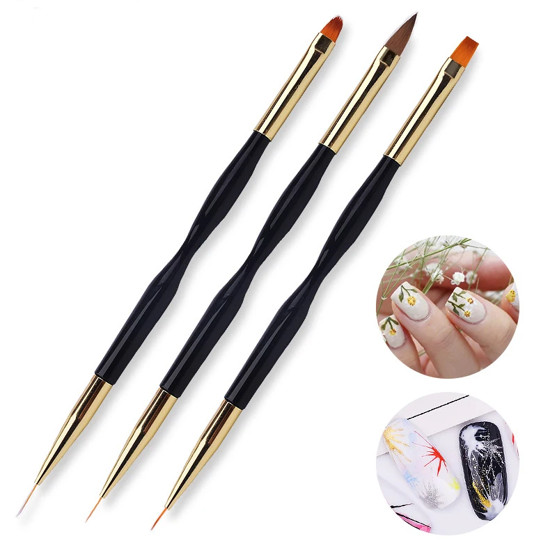 

1Pcs UV Gel Drawing Painting Brush Pen Gradient Purple Color Brush White Handle Drawing Nail Brush Extension Builder Manicure