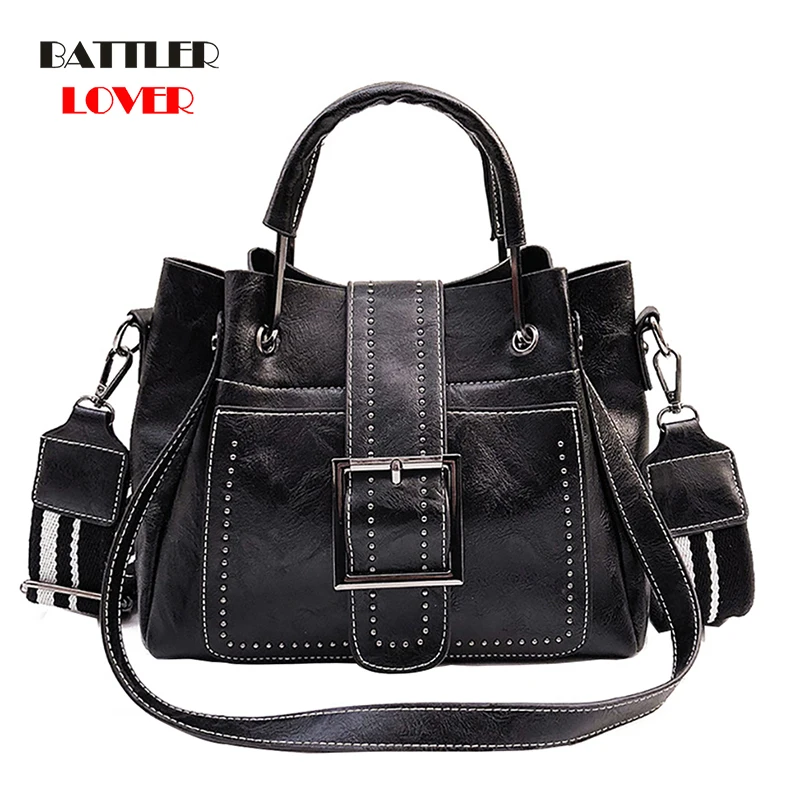

Bags For Women 2021 New Fashion Leather Handbags Crossbody Flaps Female Vintage Bucket Shoulder Purse Ladies Pouch Sac A Femme