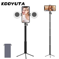 wireless bluetooth selfie stick tripod with remote control extendable monopod tripod led ring light for makeup video live studio